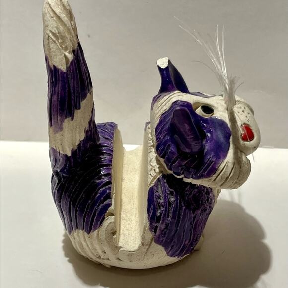 Pence Pets handmade clay cat sculpture business card holder - Picture 3 of 13